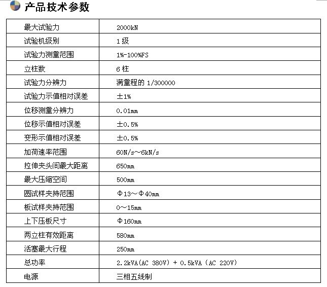 2000KN微機控制電液伺服萬能試驗機